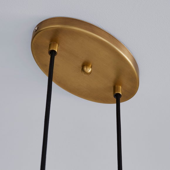 Colt Antique Brass 3 Light Diner Ceiling Light