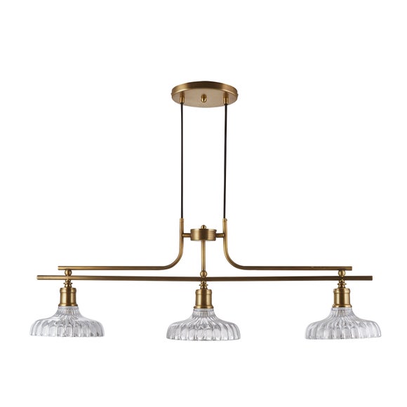 Colt Antique Brass 3 Light Diner Ceiling Light