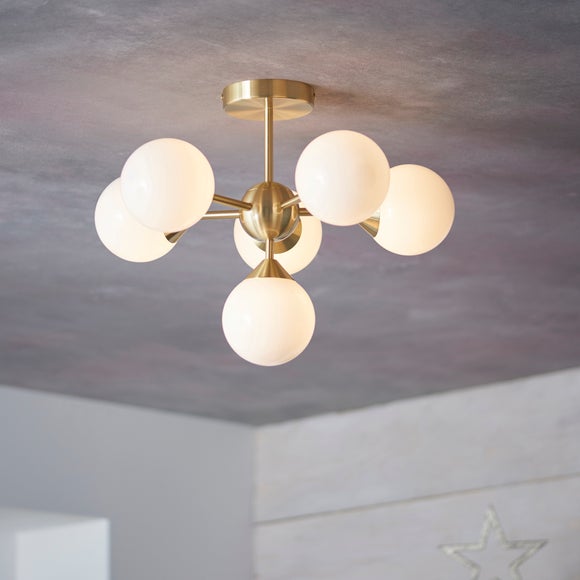 Vogue Elberton 6 Light Semi Flush Ceiling Light