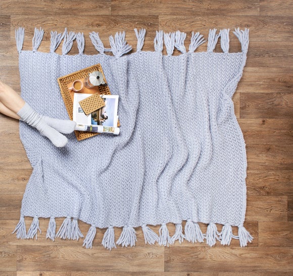 Wool Couture Weekender Blue Blanket Knitting Kit