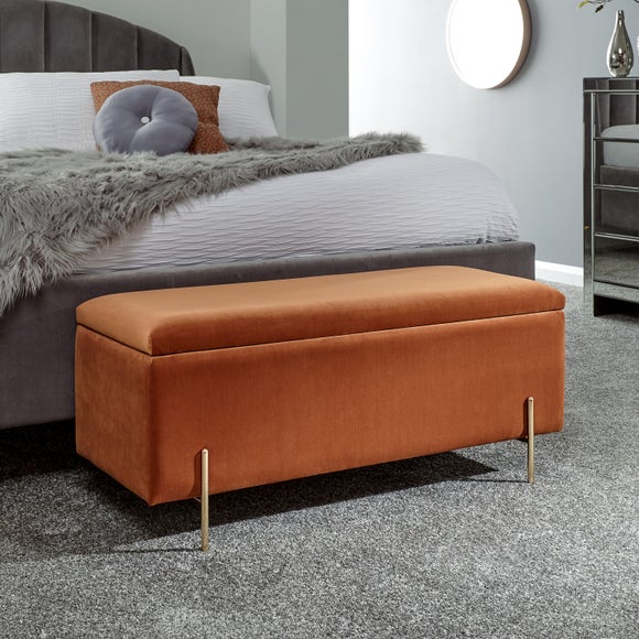 Mystica Velour Ottoman Storage Bench, product image 1