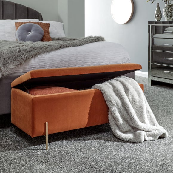 Mystica Velour Ottoman Storage Bench, product image 2