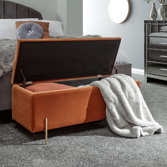 Mystica Velour Ottoman Storage Bench, product image 3