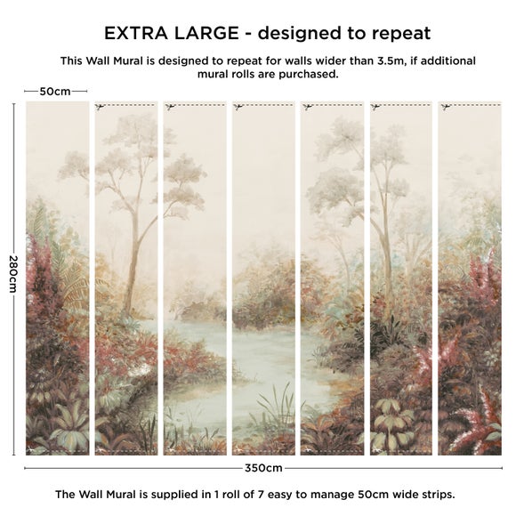 Cranberry and Laine Tranquil Floral Wall Mural, product image 16