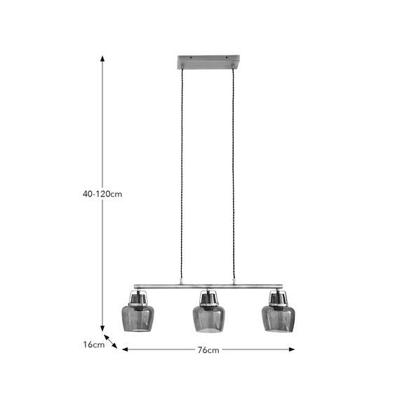 Auburn Modern 3 Light Adjustable Diner Ceiling Light, product image 18