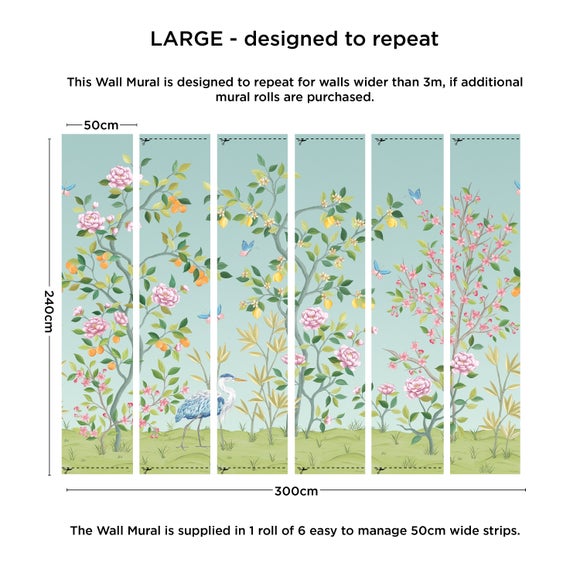 Cranberry and Laine Chinoiserie Floral Wall Mural, product image 16