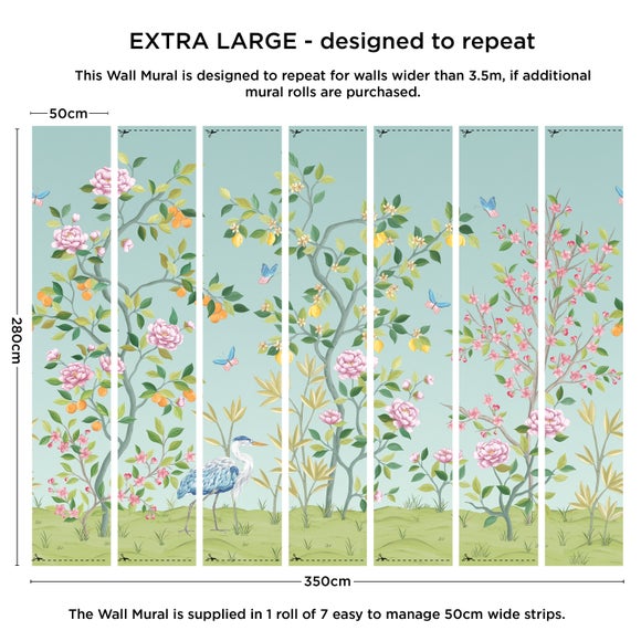 Cranberry and Laine Chinoiserie Floral Wall Mural, product image 20