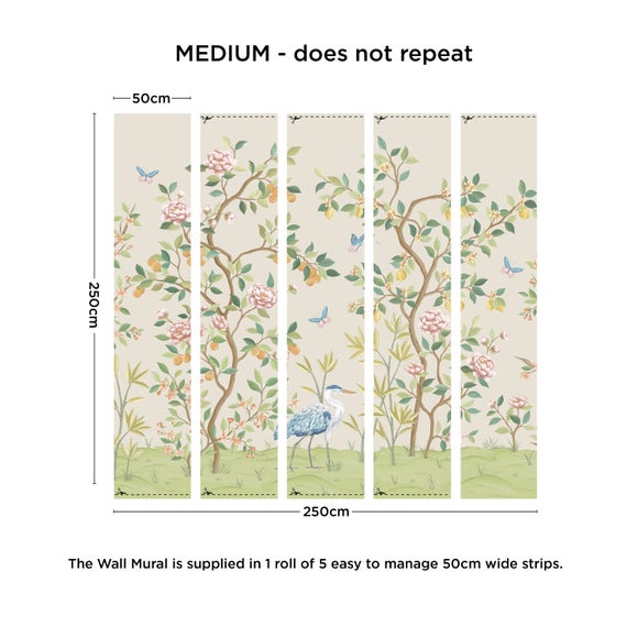 Cranberry and Laine Chinoiserie Floral Wall Mural, product image 4