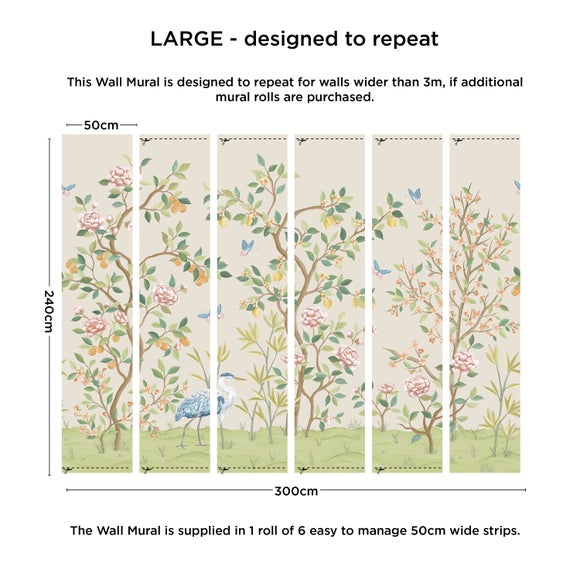 Cranberry and Laine Chinoiserie Floral Wall Mural, product image 12