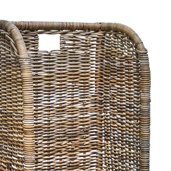 Natural Rattan Log Trolley with Kindling Shelf