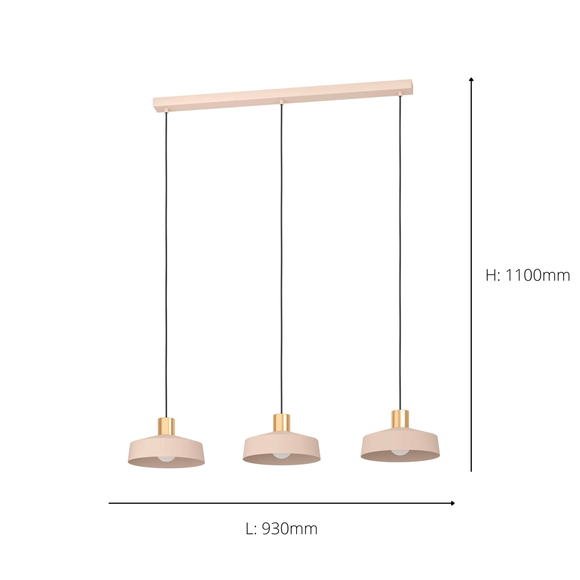 EGLO Valdiola 3 Light Diner Ceiling Light