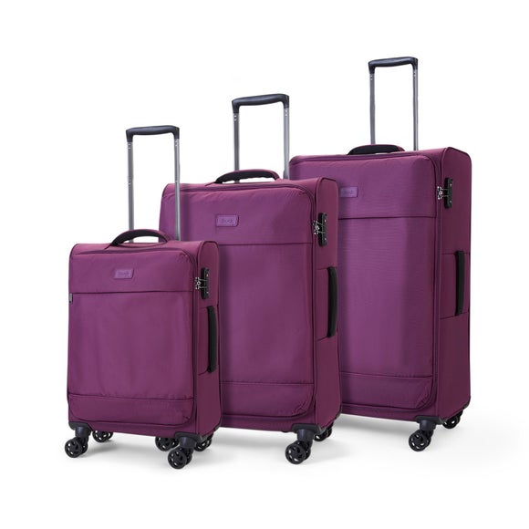 Rock Luggage Paris Set of 3 Soft Shell Suitcases, product image 1