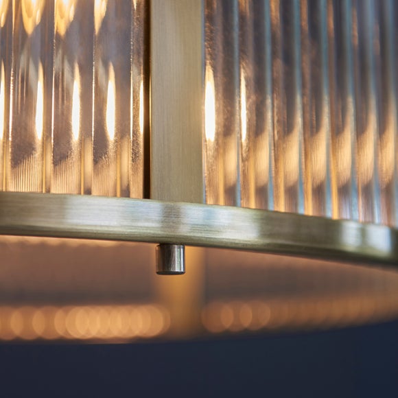 Vogue Hadley Ribbed 3 Light Pendant Light