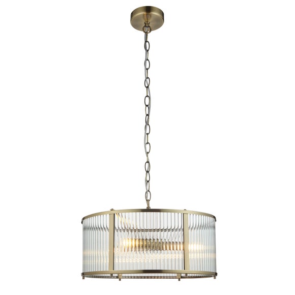 Vogue Hadley Ribbed 3 Light Pendant Light
