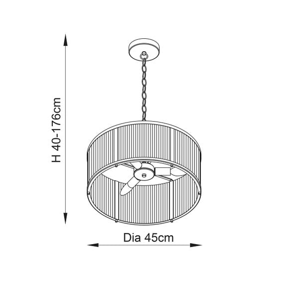 Vogue Hadley Ribbed 3 Light Pendant Light