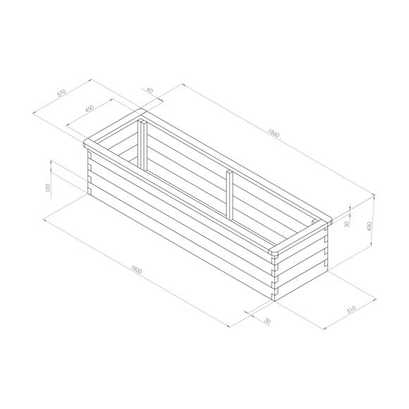Narrow Sleeper Raised Bed