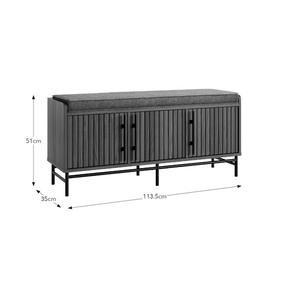 3 Door Bryant Storage Bench, product image 7