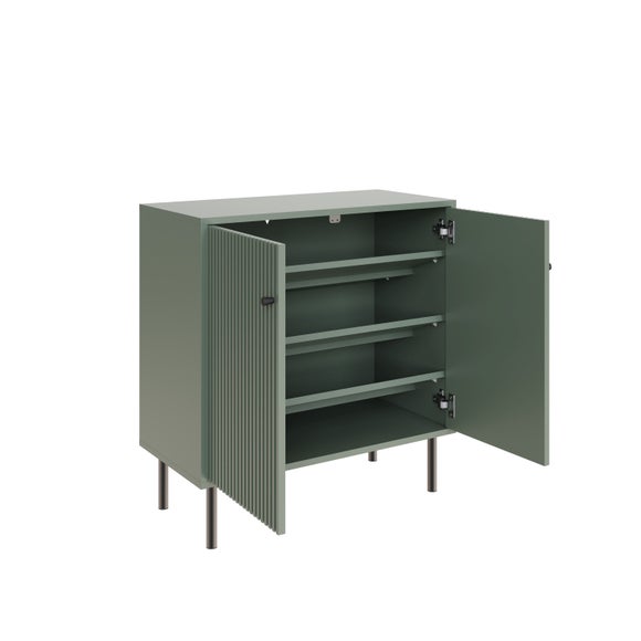 Cody Ribbed 2 Door Shoe Storage Cabinet, Green