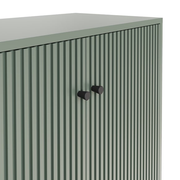 Cody Ribbed 2 Door Shoe Storage Cabinet, Green