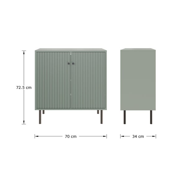 Cody Ribbed 2 Door Shoe Storage Cabinet, Green