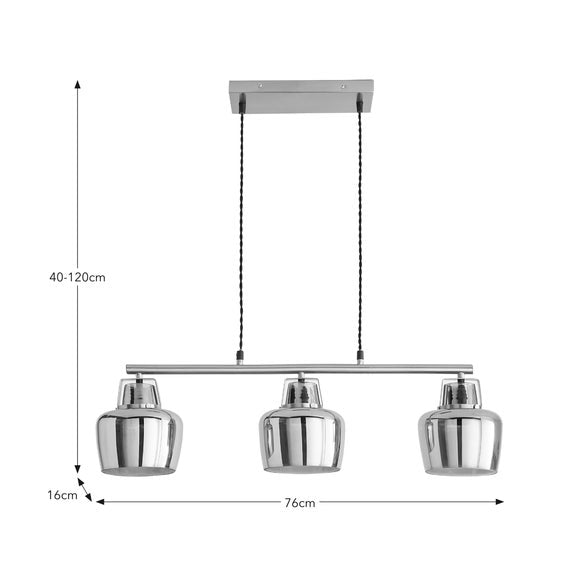 Auburn Modern 3 Light Adjustable Diner Ceiling Light, product image 6