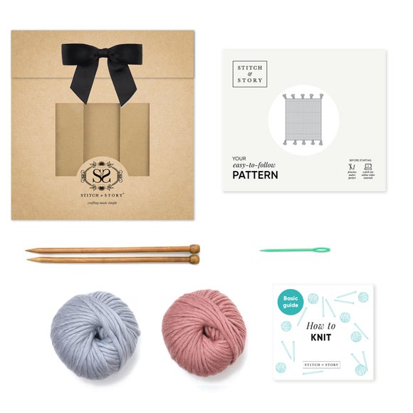 Chunky Tassel Throw Knitting Kit