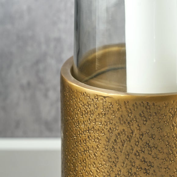 Metal & Glass Pedestal Hurricane Candle Holder, product image 6