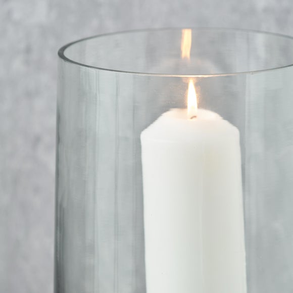 Metal & Glass Pedestal Hurricane Candle Holder, product image 3