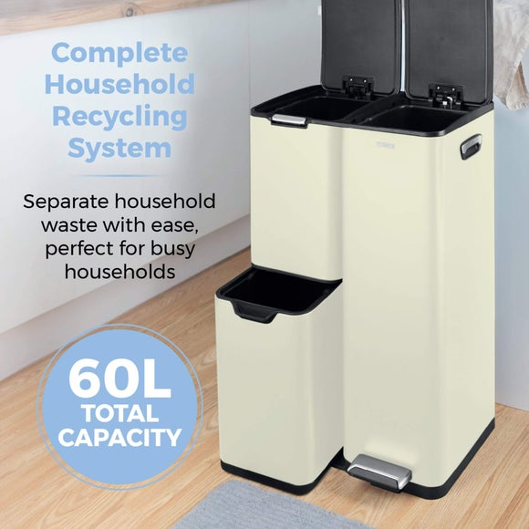 Tower 60L Recycling Pedal Bin with Drawer, product image 19