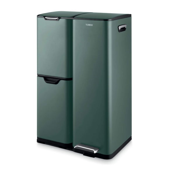 Tower 60L Recycling Pedal Bin with Drawer, product image 1