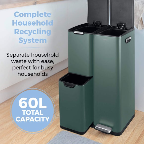 Tower 60L Recycling Pedal Bin with Drawer, product image 3