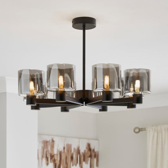 Erin Art Deco 8 Light Semi Flush Ceiling Light, product image 1
