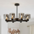Erin Art Deco 8 Light Semi Flush Ceiling Light, product image 1