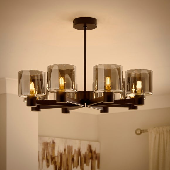 Erin Art Deco 8 Light Semi Flush Ceiling Light, product image 2