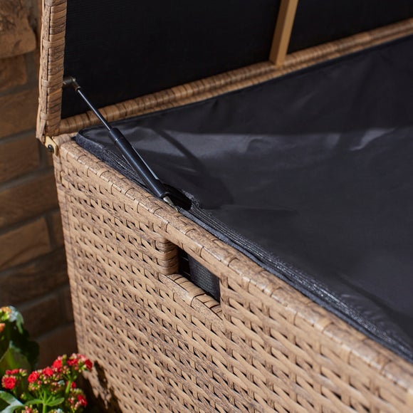 Malta Rattan Effect Garden Storage Box with Wheels