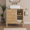 Oto Sliding Door Vanity Unit, Bamboo