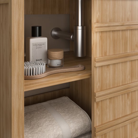 Oto Sliding Door Vanity Unit, Bamboo