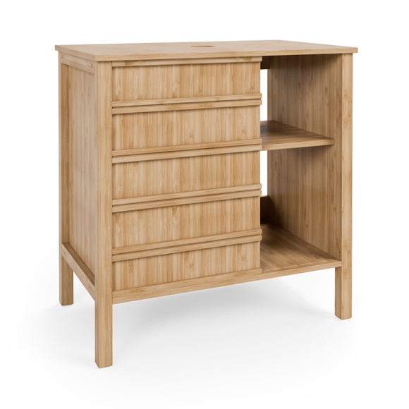 Oto Sliding Door Vanity Unit, Bamboo