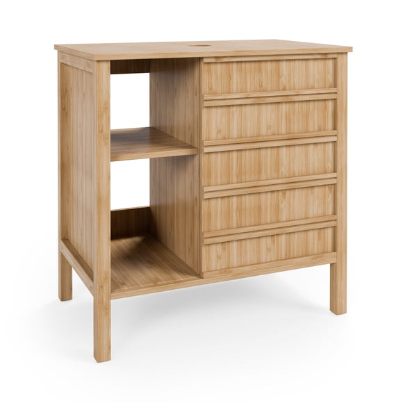 Oto Sliding Door Vanity Unit, Bamboo