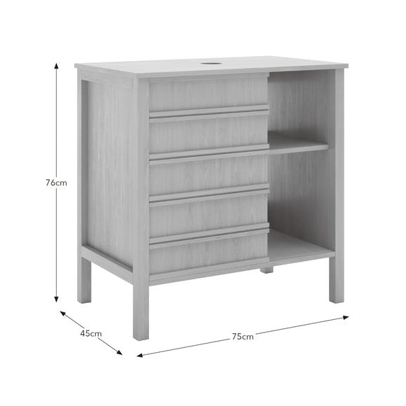Oto Sliding Door Vanity Unit, Bamboo