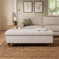 Long Buttoned Linford Stripe Storage Footstool