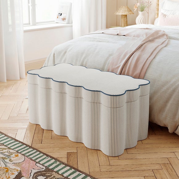 Wavie Tiny Stripe Storage Ottoman, product image 1
