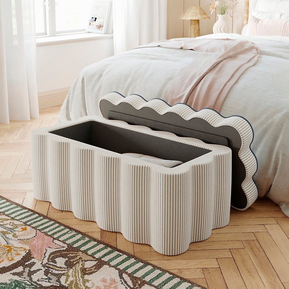 Wavie Tiny Stripe Storage Ottoman, product image 2