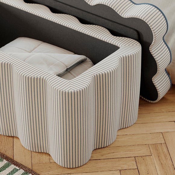 Wavie Tiny Stripe Storage Ottoman, product image 3