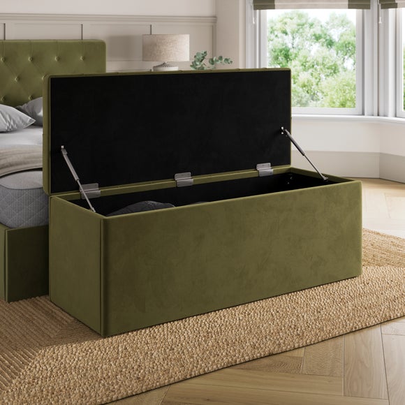 Emberly Velvet End of Bed Storage Ottoman, product image 2