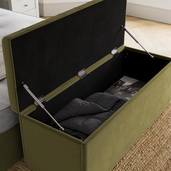 Emberly Velvet End of Bed Storage Ottoman, product image 3