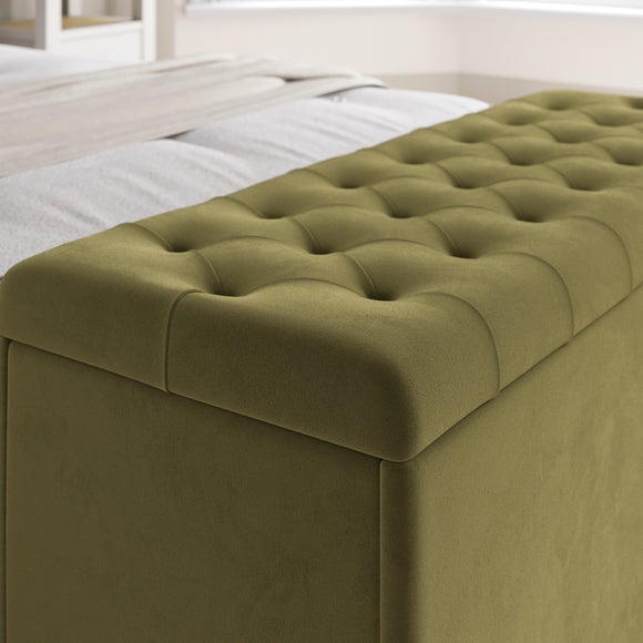 Emberly Velvet End of Bed Storage Ottoman, product image 4