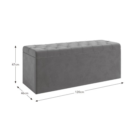 Emberly Velvet End of Bed Storage Ottoman, product image 8