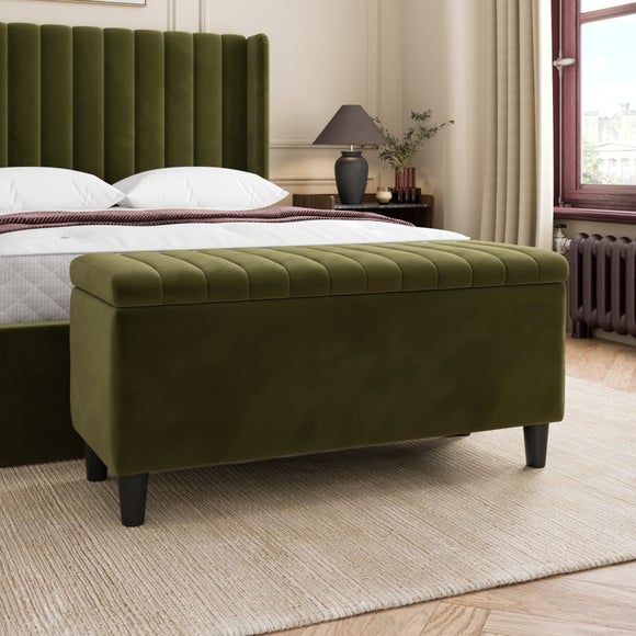 Alara End of Bed Storage Ottoman, Velvet, product image 1