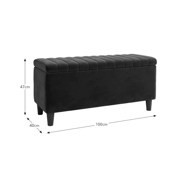 Alara End of Bed Storage Ottoman, Velvet, product image 14